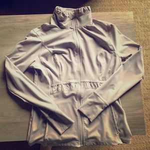 Ruffle detail zip-up athletic jacket